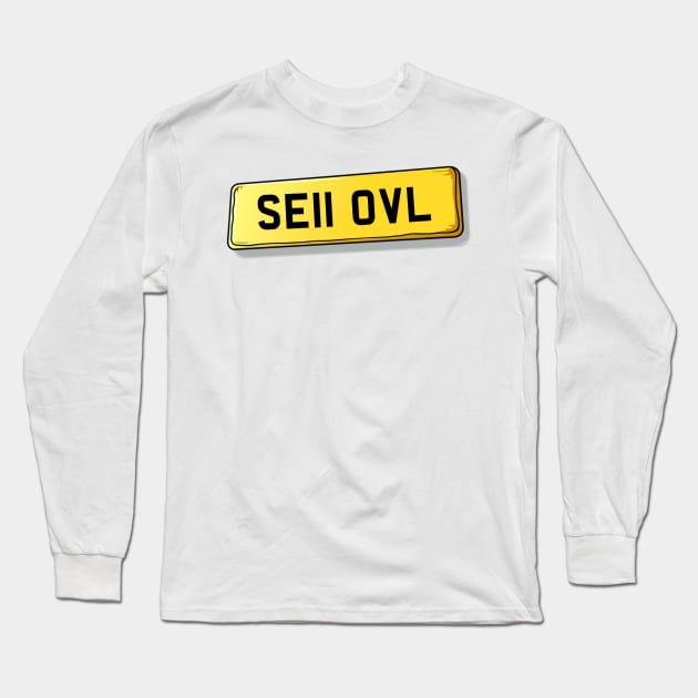 SE11 OVL Oval Number Plate Long Sleeve T-Shirt by We Rowdy